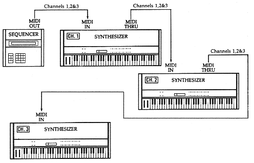 MIDI connessione Thru