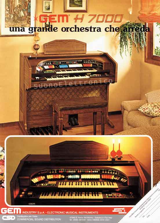 Organo GEM H 7000 -  Foto Pubblicitaria 1981