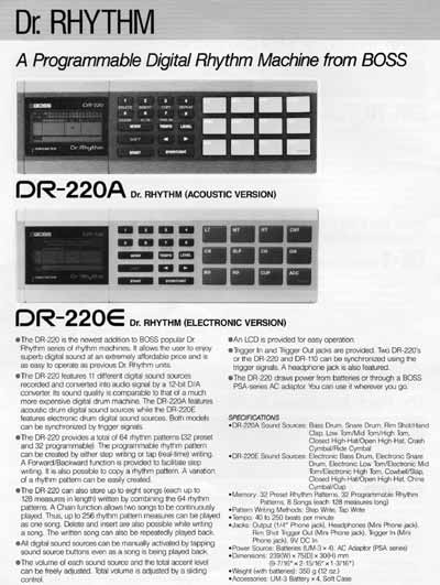 BOSS DR 220 - DR RHYTHM - 1986